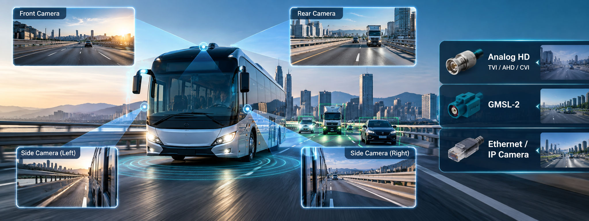 Camera interface options for multi-camera in-vehicle edge AI systems